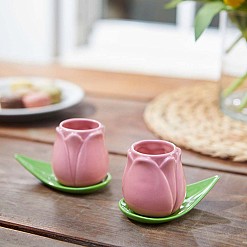 Set de 2 tasses à café en forme de tulipe