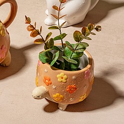 Mini-pot de fleurs en forme de tortue