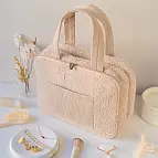 Grande trousse de toilette avec compartiments et tissu ourson