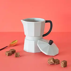 Tasse avec couvercle en forme de cafetière italienne