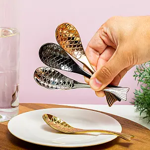 Lot de 4 cuillères à café en forme de poisson