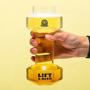 Verre à bière en forme d'haltère