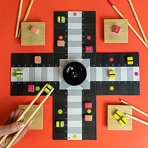 Jeu des petits chevaux en forme de sushi