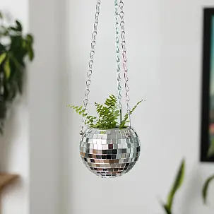 Petit pot suspendu en forme de boule disco