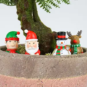 Figurines de Noël pour décorer les pots de fleurs