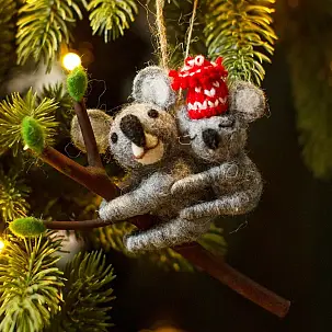 Décoration de Noël en feutre en forme de koalas