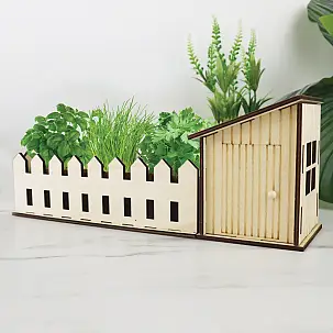 Mini-potager d'intérieur en bois