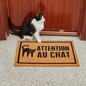 Paillasson original Attention au chat