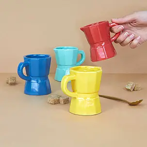 Set de tasses à café en forme de cafetière