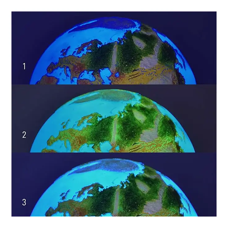 Trois modes d'éclairage