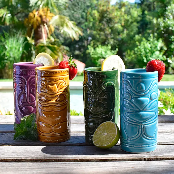 Set de 4 verres tiki