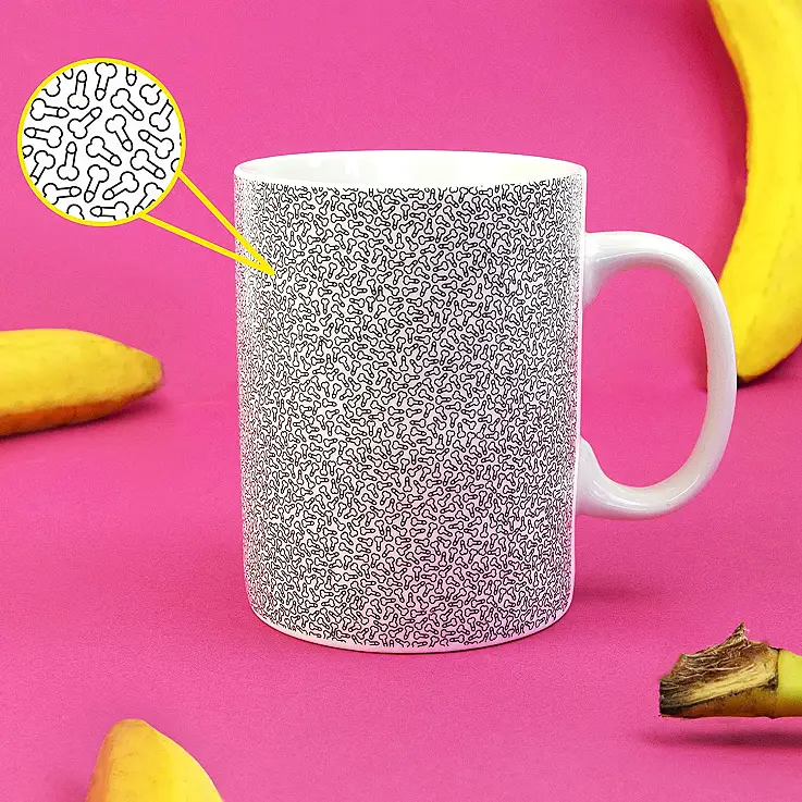 Tasse rigolote avec des micro-pénis