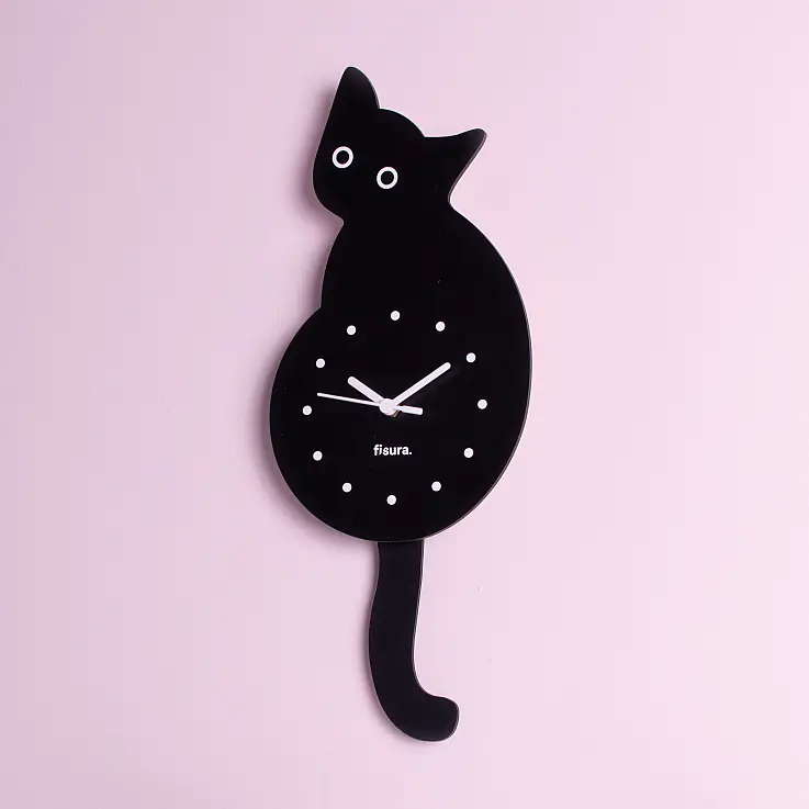 Horloge murale en forme de chat