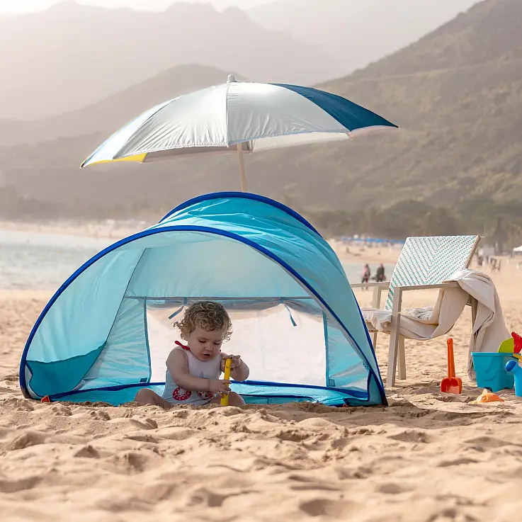 Tente de plage avec piscine pour enfants