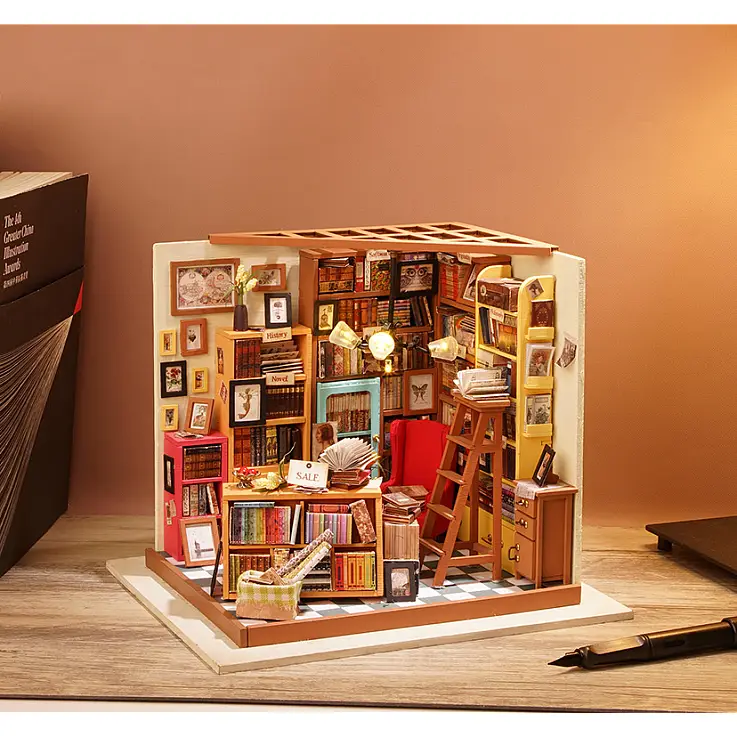 Une librairie miniature à monter soi-même