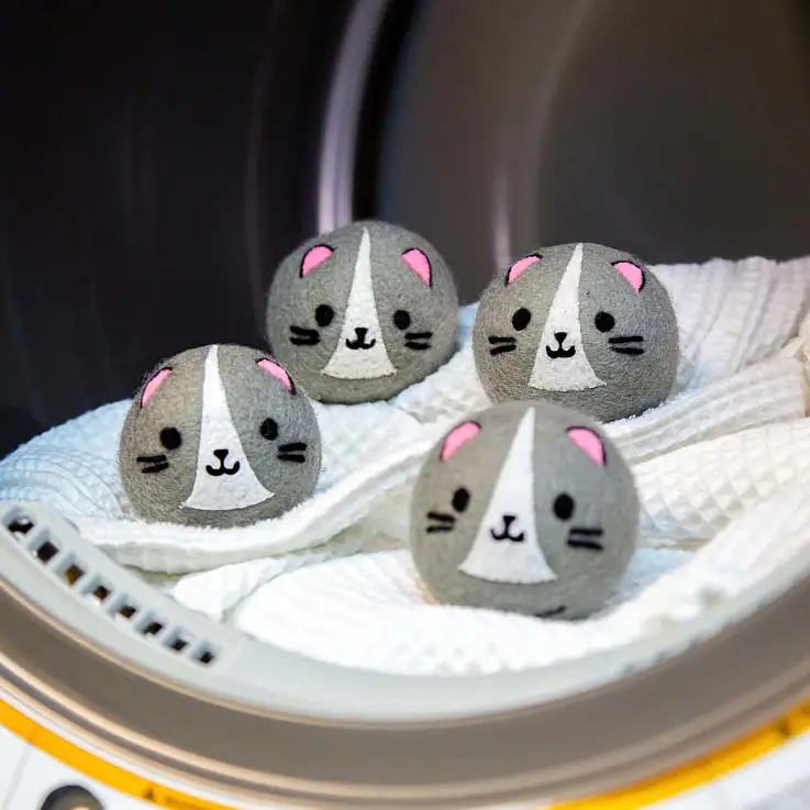 Boules de laine pour sèche-linge en forme de chatons