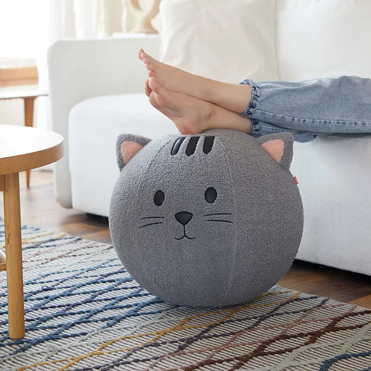 Pouf rond en forme de chat