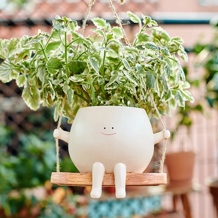 Happy Pot, jardinière suspendue avec balançoire